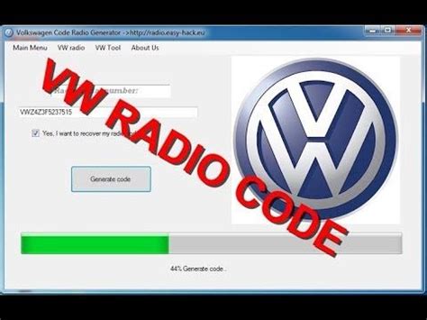 volkswagen vw radio code decoding servicehow   volkswagen vw radio code generator