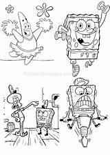 Spongebob Coloring Pages Kids Printable Color Print Characters sketch template