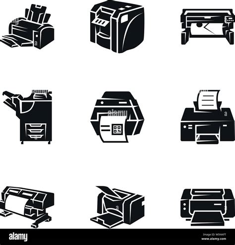 modern printer icon set simple set   modern printer vector icons