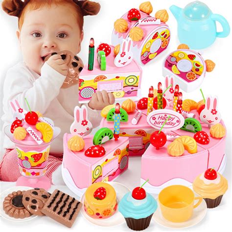 buy wooden baby kitchen toys pretend play cutting cake