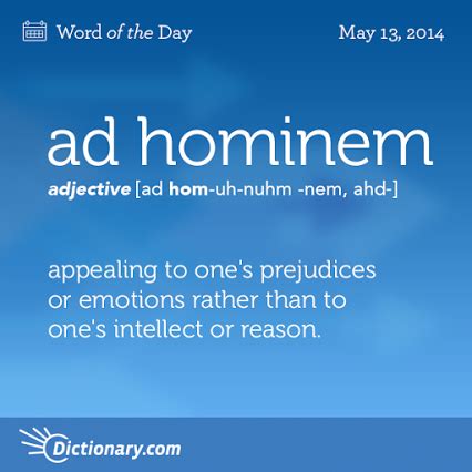 ad hominem words unusual words vocabulary words