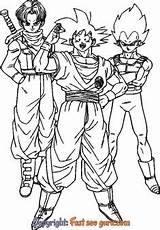 Trunks Coloring Pages Print Vegeta Kids Dragon Ball sketch template