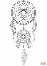 Catcher Dream Dreamcatcher Coloring Pages Mandala Drawing Catchers American Printable Native Color Print sketch template