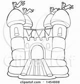 House Bouncy Bounce Castle Clipart Lineart Vector Visekart Royalty Illustration Pages Coloring Clip Clipground Cartoon Template sketch template