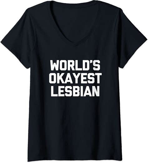 womens world s okayest lesbian t shirt funny saying gay