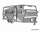Camper Coloring Pages Wheel Rv Fifth Trailer Camping Campers Template Motor sketch template