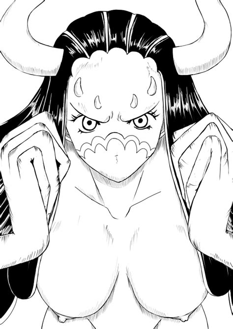 ulti one piece one piece 1girl black hair breasts horns long