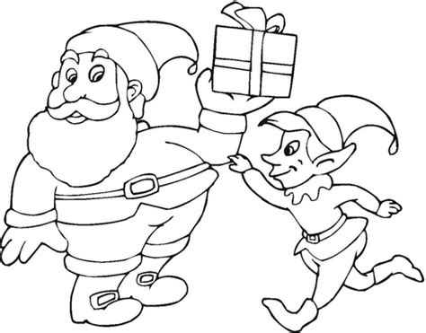 santa  elf coloring page  printable coloring pages