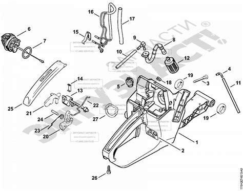 zapchasti dlya pily tsepnoy benzinovoy benzopily stihl ms  korpus baka toplivnogo vse dlya