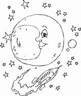 Moon Rocket Coloring Pages Kids Printable Flyby sketch template