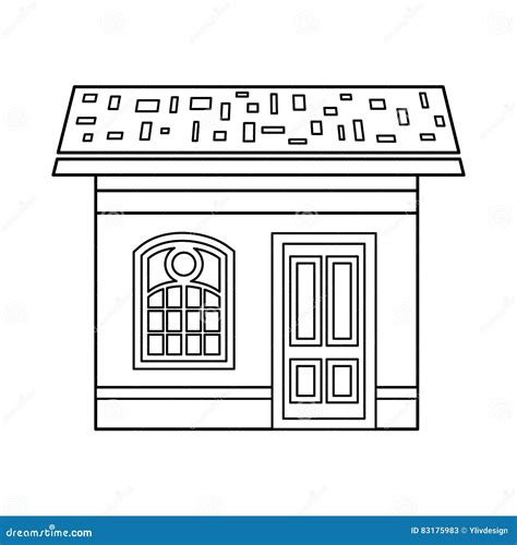 house  roof icon outline style stock vector illustration