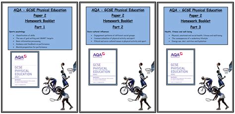 aqa gcse pe paper  complete homework booklets teaching resources