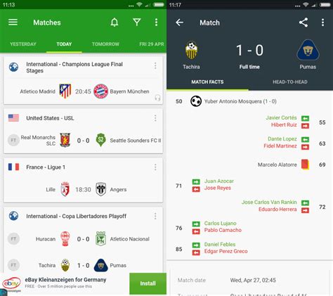 soccer scores football app  android ghacks tech news