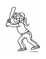 Softball Coloring Pages Printable Girls Baseball sketch template