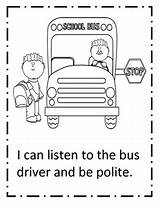 Emergent Reader Bus Social Story Coloring Book Followers sketch template