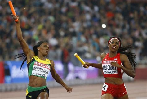 Jamaica Takes Women S 4x400 Gold Despite Felix Heroics Reuters