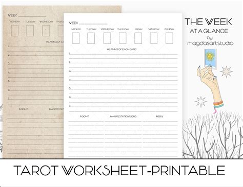 printable tarot journal pages printable word searches