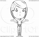 Girl Shrugging Careless Adolescent Teenage Clipart Cartoon Thoman Cory Outlined Coloring Vector 2021 sketch template