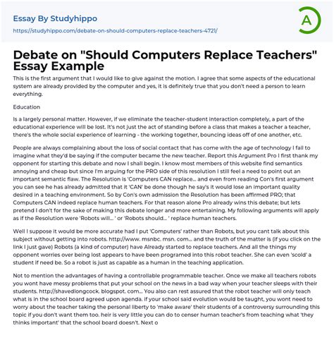 debate   computers replace teachers essay