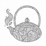 Coloring Teapot Tea Abstract Pdf Open Print Click sketch template