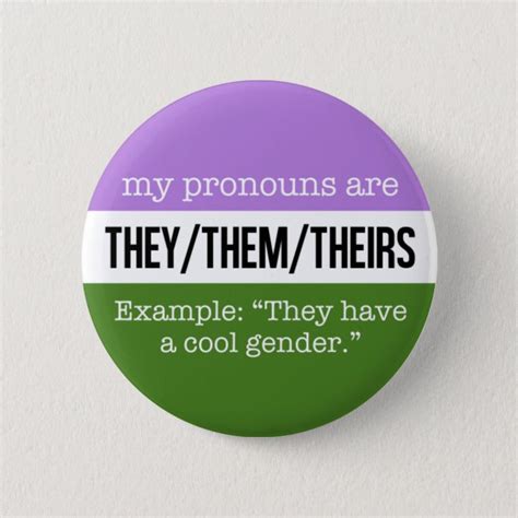 They Them Pronouns Genderqueer Flag Pinback Button Zazzle