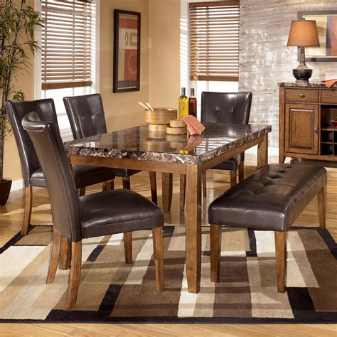signature design  ashley lacey  piece dining table  side chairs bench set  city