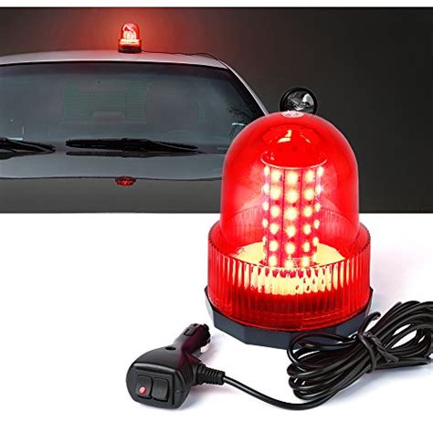 xprite super bright red rotating revolving led beacon strobe lightwith magnetic mount leds