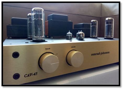 conrad johnson cav  watts integrated tube amplifier audio soundbars speakers
