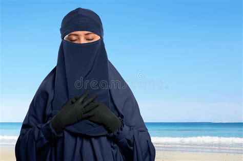 Portrait Of Asian Muslim Woman In Hijab With Niqab With