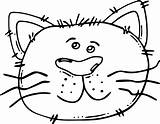 Coloring Cat Face Wecoloringpage sketch template