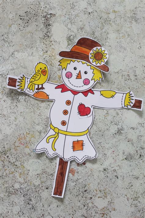 build  scarecrow printable cut  paste craft daily fashion search