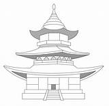 Drawing Pagoda Chinese Para China Getdrawings Con Infantil Niños Educacion sketch template