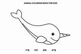 Narwhal Coloring Kids sketch template