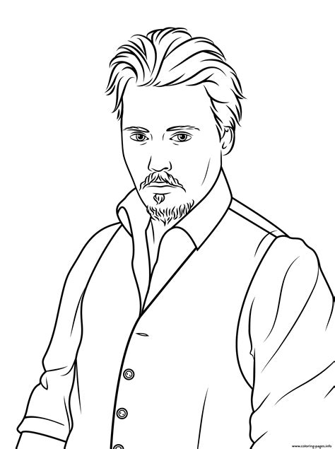 johnny depp celebrity coloring page printable