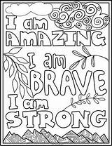 Coloring Positive Pages Affirmations Self Talk Posters Preview sketch template