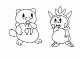 Oshawott Chespin Coloring Pages Printable Game sketch template