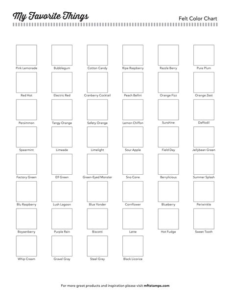 printable blank color swatch chart printable templates