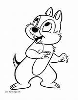 Chip Dale Coloring Pages Disney Christmas Disneyclips Printable sketch template