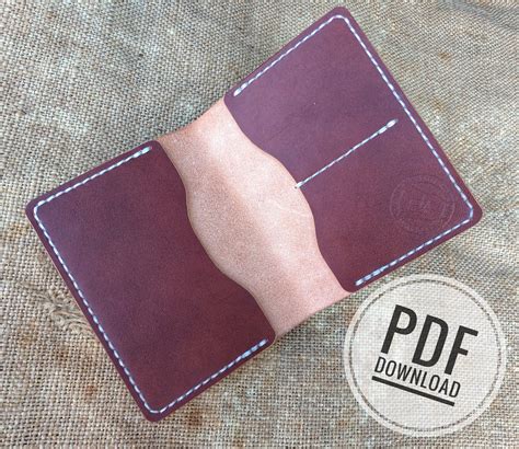 leather wallet template pattern leather bifold wallet etsy