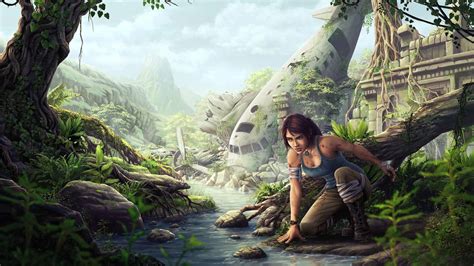 1072244 video games artwork dragon jungle lara croft tomb raider
