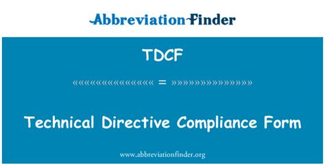 tdcf technical directive compliance form