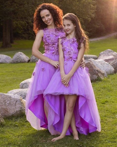 Mother Daughter Matching Dress Purple Dress High Low Dress Mommy And