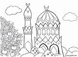 Coloring Pages Islamic Islam Ramadan Kids Colouring Printable Pillars Drawing Muslim Sheets Mosque Color Clipart Mosques Coloriage Children Print Five sketch template