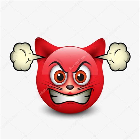 angry cat emoji stock vector  ipetrovic