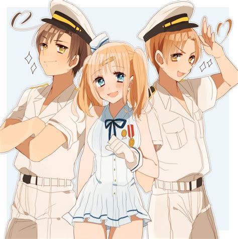 Aph Italian Brothers And Fem Sealand Hetalia Anime Hetalia