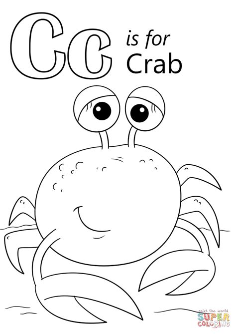 letter    crab coloring page  printable coloring pages