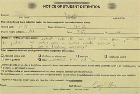 just too funny not to share top 10 funniest detention slips