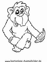 Affe Affen Banane Ausmalen Ausmalbild Malvorlagen Kostenlose sketch template