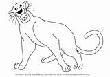 Jungle Bagheera Book Draw Drawing Step Outline Panther Tutorials Drawingtutorials101 Cartoon Tutorial sketch template