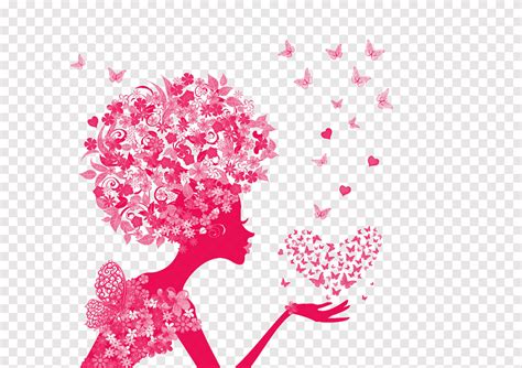 pink woman illustration butterfly moth flower illustration creative